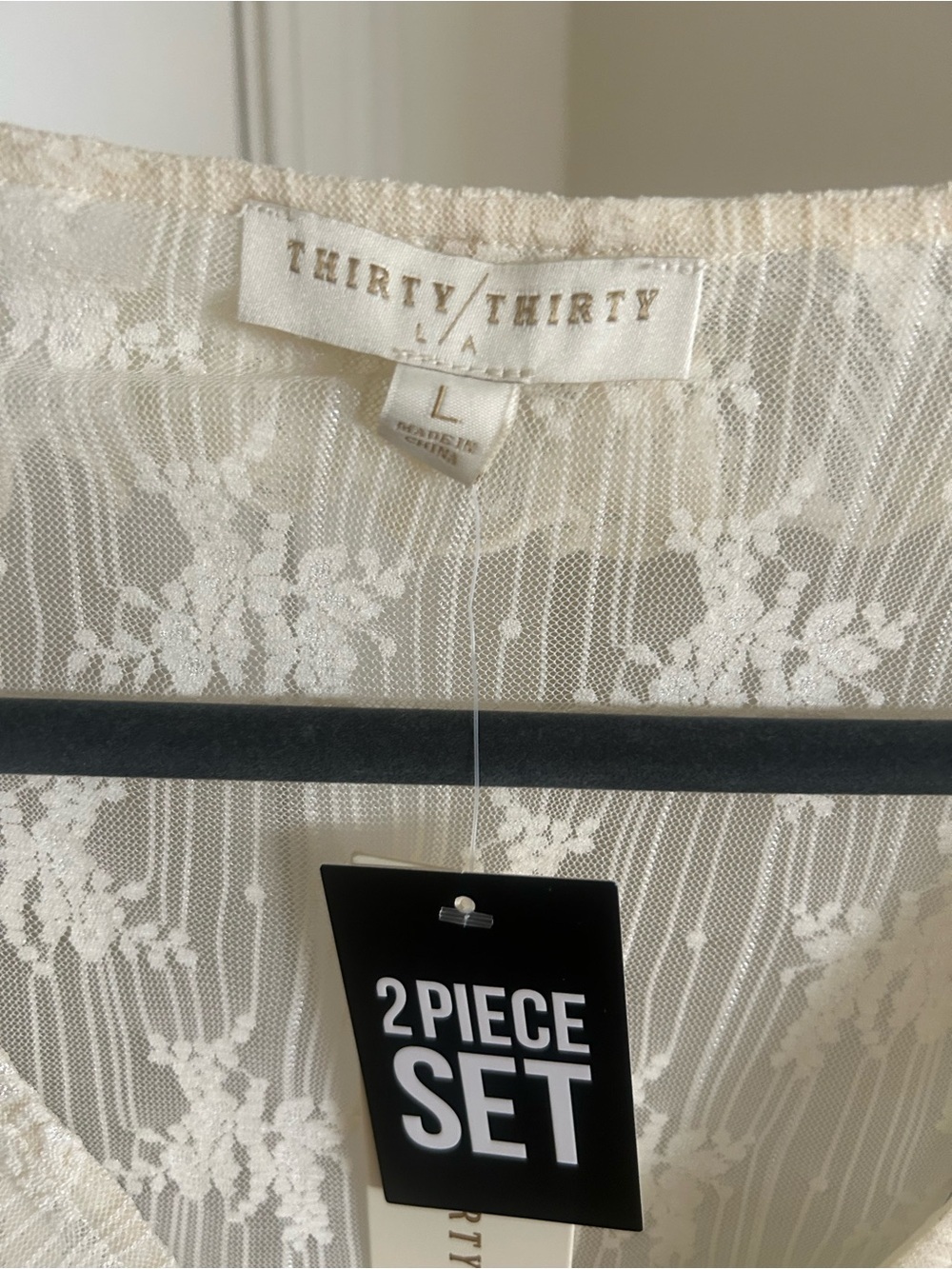 NWT Thirty Thirty 2 Piece Floral Midi Dress & Lace Tie Front Cardigan Large - Picture 8 of 9